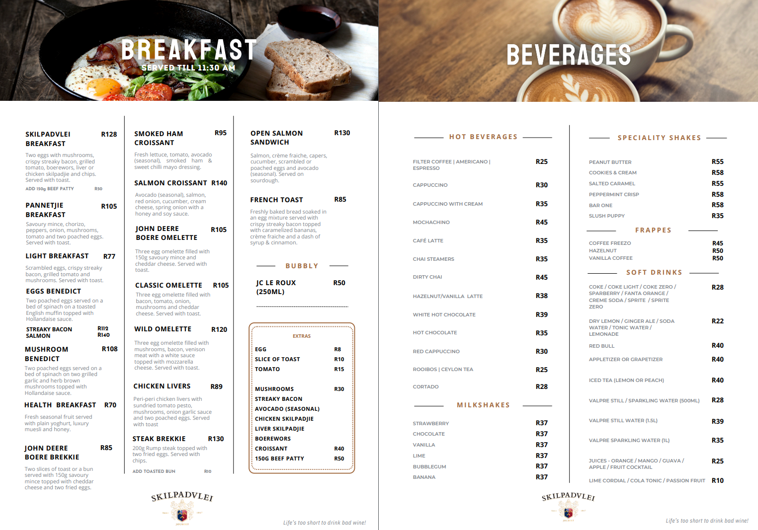 Skilo Menu Skilpadvlei Menu And Latest Prices 2024